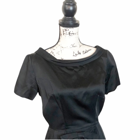 Vintage R&K Originals Jet Black Cocktail Dress - Picture 3 of 6